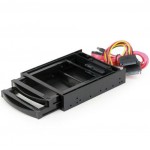 GEMBIRD 3,5 MOBILE RACK FOR TWO SATA 2,5 DRIVES BLACK - (MR3-2SATA2.5-01)