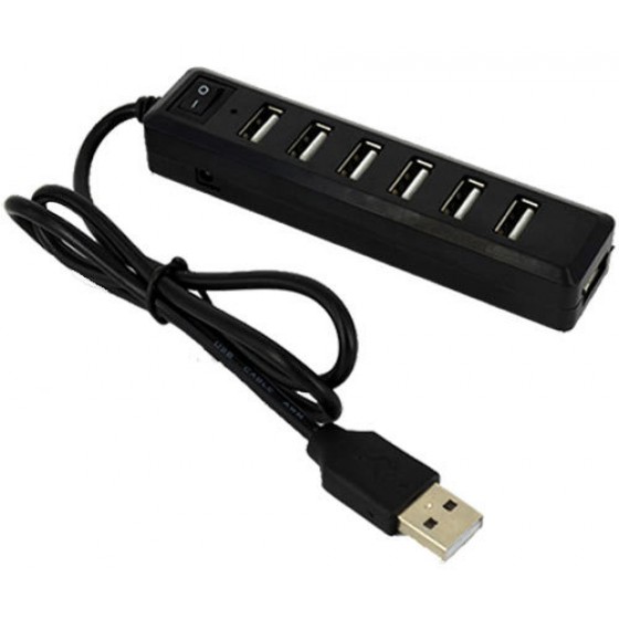 LAMTECH USB HUB 7 PORTS BLACK - (9982017040501)