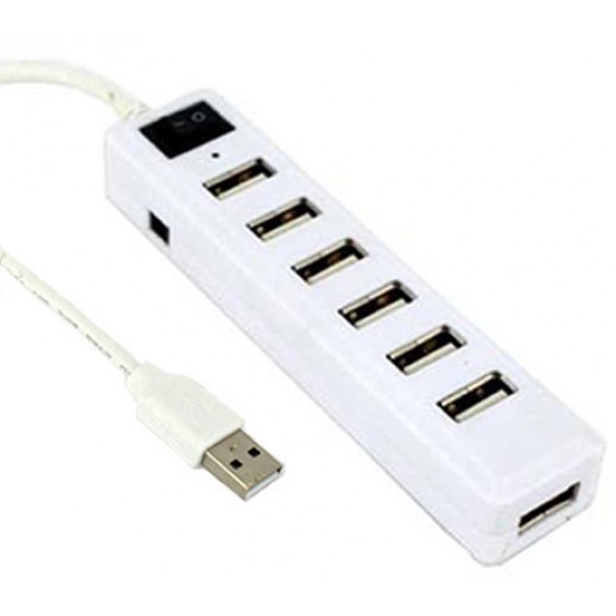 LAMTECH USB HUB 7 PORTS WHITE - (9982017040518)