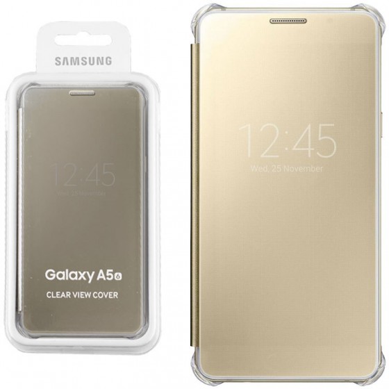 ���� SAMSUNG GALAXY A5 2016 A510 CLEAR VIEW COVER GOLD PACK OR