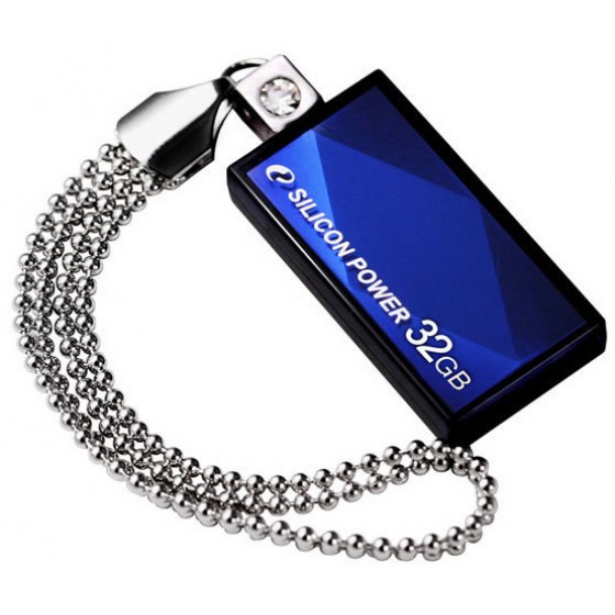 SILICON POWER USB FLASH DRIVE TOUCH 810, 32GB, USB 2.0, BLUE - (SP032GBUF2810V1B)