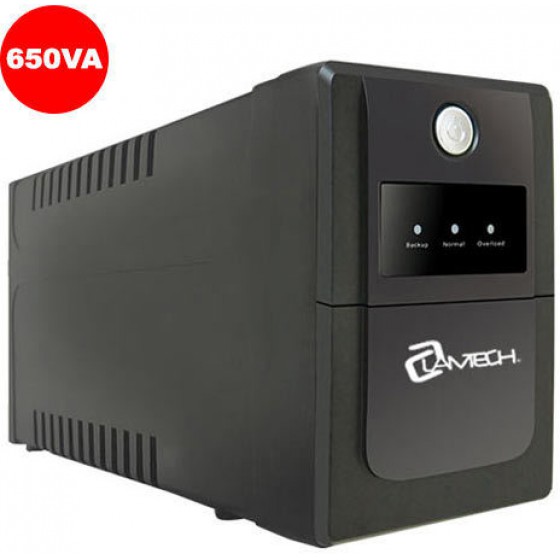 LAMTECH UPS WITH AVR,CPU 12V7AH 2 SCHUKO SOCKET K650VA - (9982017041317)