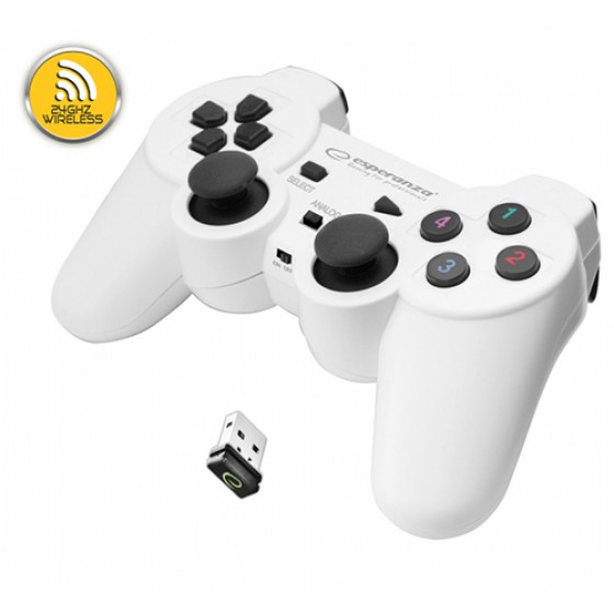 ESPERANZA WIRELESS GAMEPAD 2.4GHZ PS3/PC GLADIATOR BLACK/WHITE - (EGG108W)