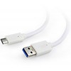 CABLEXPERT USB 3.0 AM TO TYPE-C CABLE 1,8M WHITE - (CCP-USB3-AMCM-6-W)