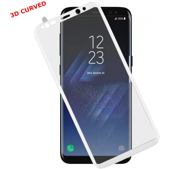 TEMPERED GLASS SAMSUNG S8 PLUS G955 6.29H 0.30MM 3D CURVED WHITE ID IDOL 1991