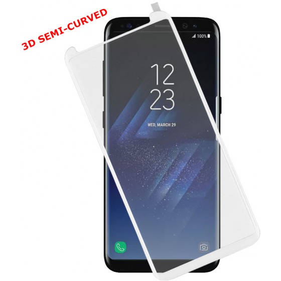 TEMPERED GLASS SAMSUNG S8 PLUS G955 9H 0.30MM 3D SEMI-CURVED WHITE IDOL 1991