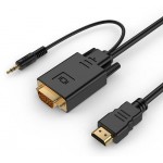 CABLEXPERT HDMI TO VGA AND AUDIO ADAPTER CABLE SINGLE PORT 1,8M BLACK - (A-HDMI-VGA-03-6)