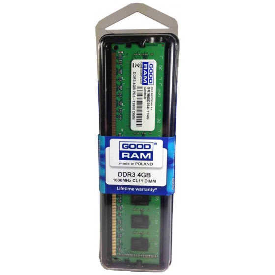 GOODRAM U-DIMM ����� ����� (256 X 8) DDR3, 4GB , 1600 MHZ, 12800 - (GR1600D364L11S-4)