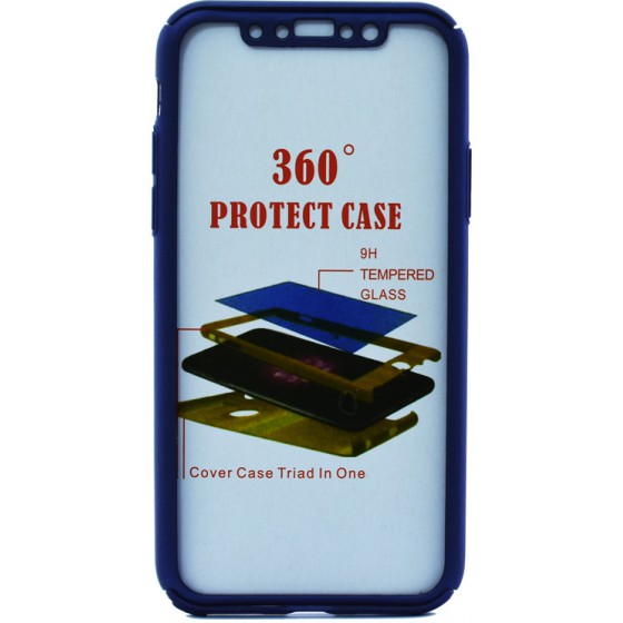 POWERTECH ���� BODY 360� �� TEMPERED GLASS ��� IPHONE X, BLUE