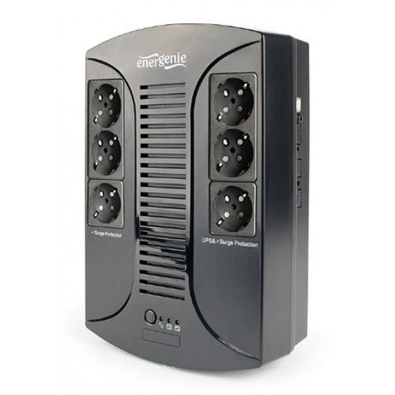 ENERGENIE UPS WITH AVR 850VA 6 SCHUKO SOCKETS USB - (EG-UPS-DT850U-01)