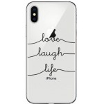 ���� TPU INOS APPLE IPHONE X ART THEME LOVE-LAUGH-LIFE