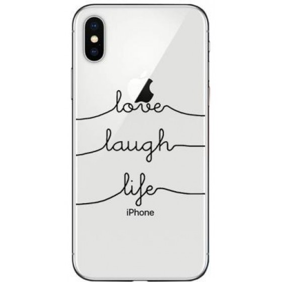 ���� TPU INOS APPLE IPHONE X ART THEME LOVE-LAUGH-LIFE