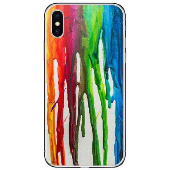 ���� TPU INOS APPLE IPHONE X ART THEME VERTICAL WATERCOLOR