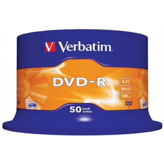 VERBATIM DVD-R 120 4.7GB 16X CAKE BOX X50 (PRINTABLE) (43533)
