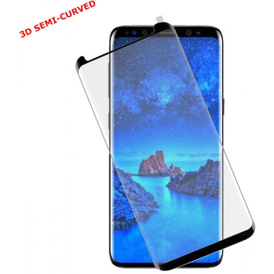 TEMPERED GLASS SAMSUNG S9 PLUS G965 9H 0.30MM 3D SEMI-CURVED BLACK IDOL 1991