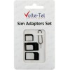 ADAPTORS SET 4 IN 1 - 3 SIM ADAPTORS + SIM TRAY TOOL VOLTE-TEL