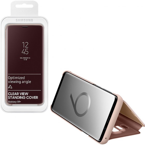 ���� SAMSUNG S9 PLUS G965 EF-ZG965CFEGWW CLEARVIEW STANDING GOLD OR