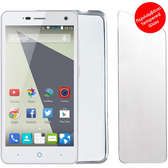 COMBO ��� ZTE BLADE L3 5.0 TEMPERED 0.30+SLIMCOLOR WHITE VL