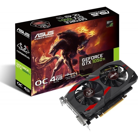 ASUS VGA CERBERUS-GTX1050TI-O4G, 4096MB, GDDR5 - (90YV0A74-M0NA00)