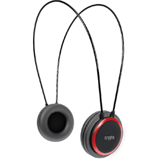 CRYPTO HEADPHONE HP-100 BLACK/RED ON-EAR CLOSE - (W005963)