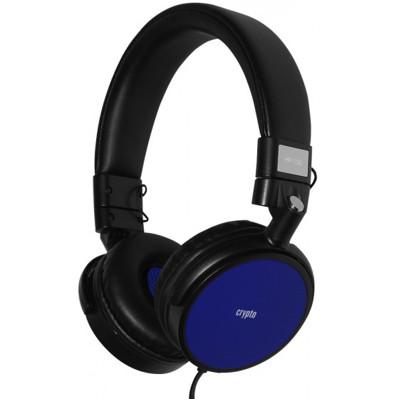 CRYPTO HEADPHONE HP-150 BLACK/BLUE ON-EAR CLOSE - (W005965)