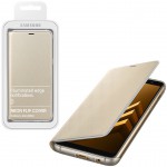 ���� SAMSUNG GALAXY A8 2018 A530 NEON FLIP COVER GOLD PACKING OR