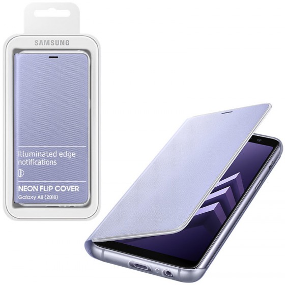 ���� SAMSUNG GALAXY A8 2018 A530 NEON FLIP COVER GREY PACKING OR