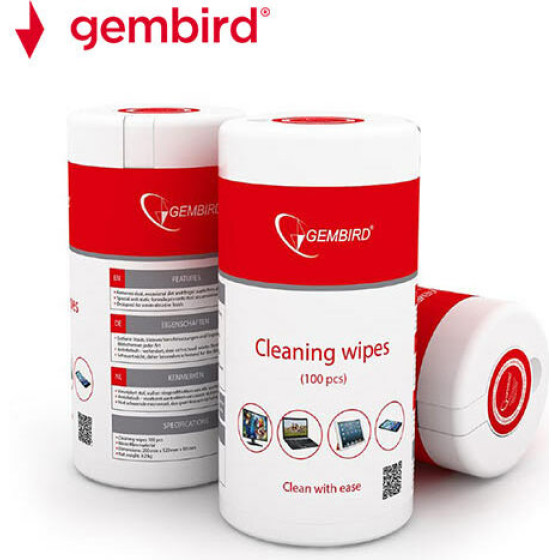 GEMBIRD CLEANING WIPES 100PCS - (CK-WW100-01)