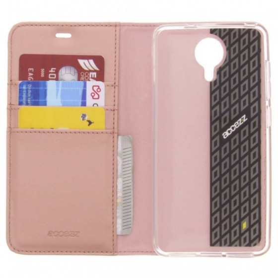 ACCEZZ BOOKLET WALLET ROSE GOLD ��� GENERAL MOBILE GM5