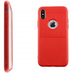 ���� ��� IPHONE X 5.8 CARBON TPU RED IDOL 1991