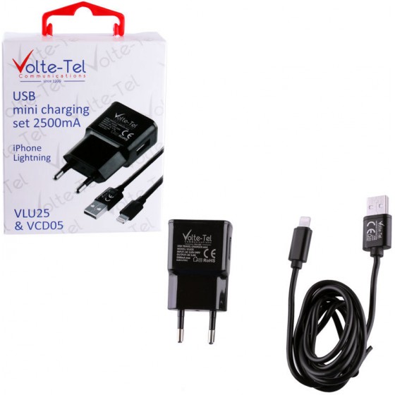 LIGHTNING(��������-DATA VCD05+TRAVEL VLU25 2500MA)IOS11 BLACK VT