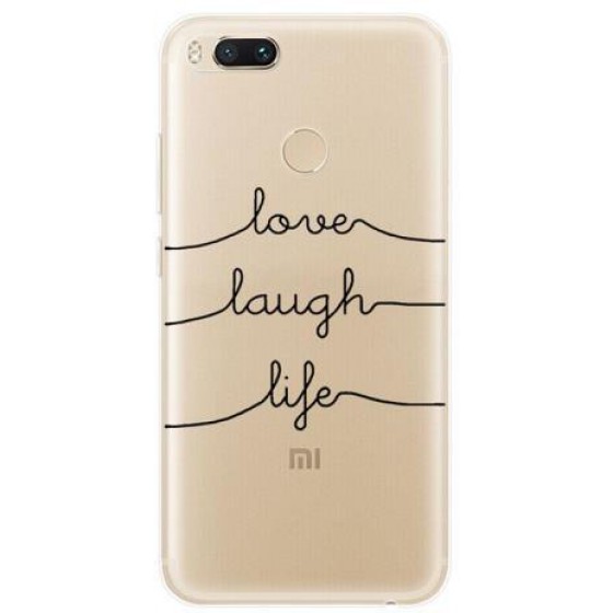 INOS ���� TPU ��� XIAOMI MI 5X/ MI A1 (DUAL SIM) ART THEME LOVE-LAUGH-LIFE - (5205598105815)