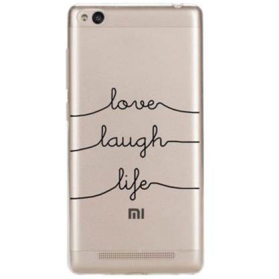 INOS ���� TPU ��� XIAOMI REDMI 4A (DUAL SIM) ART THEME LOVE-LAUGH-LIFE - (5205598109547)