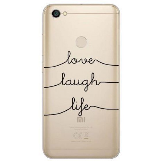 INOS ���� TPU ��� XIAOMI REDMI NOTE 5A PRIME (DUAL SIM) ART THEME LOVE-LAUGH-LIFE - (5205598109516)