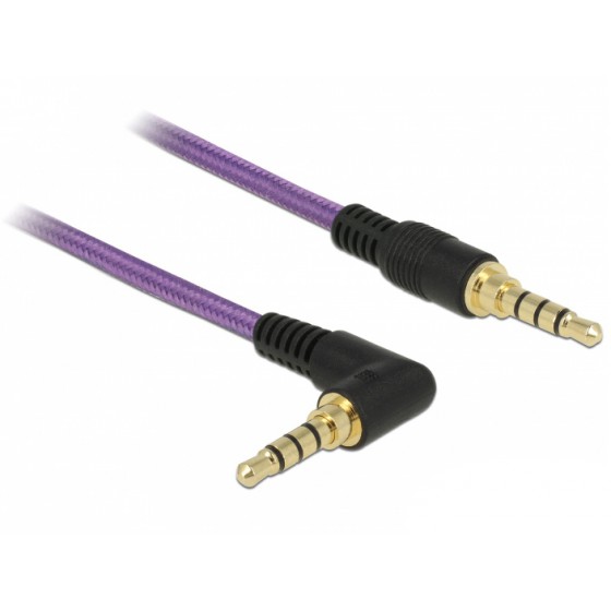 DELOCK ������� JACK STEREO �� JACK STEREO 4PIN 3.5MM 90� ��� 1M - (85611)
