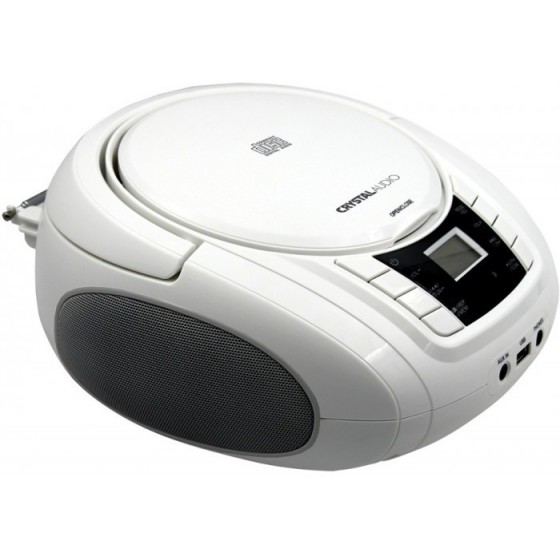 CRYSTAL AUDIO CD/MP3/FM/USB PLAYER WHITE - (BMBU2W)