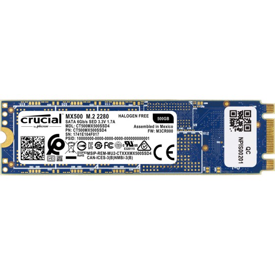 CRUCIAL SSD MX500 500GB M.2 SATA - (CT500MX500SSD4)