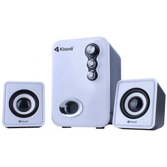 KISONLI MULTIMEDIA ����� U-2100 2.1CH 5W & 2X 3W USB ����� - (KSN-U-2100-WH)
