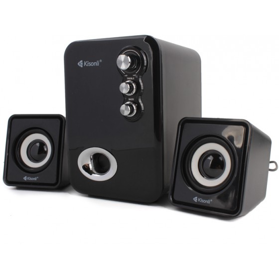 KISONLI MULTIMEDIA ����� U-2100 2.1CH 5W & 2X 3W USB ����� - (KSN-U-2100-BK)
