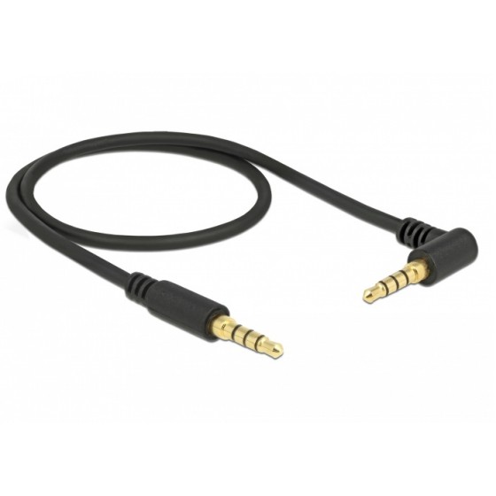 DELOCK ������� JACK STEREO �� JACK STEREO 4PIN 3.5MM 90� ����� 1M - (85610)
