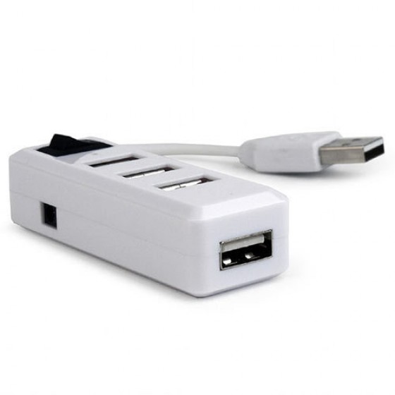 GEMBIRD USB 2.0 4-PORT HUB WITH SWITCH WHITE - (UHB-U2P4-11)