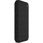 SPECK ���� ��� IPHONE X PRESIDIO FOLIO HEATHERED BLACK SLATE GREY - (110575-7358)
