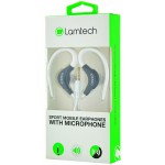 LAMTECH SPORT MOBILE EARPHONES WITH MIC WHITE - (LAM020229)