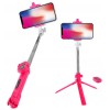 LAMTECH TRIPOD SELFIE STICK ROSE RED - (LAM020373)