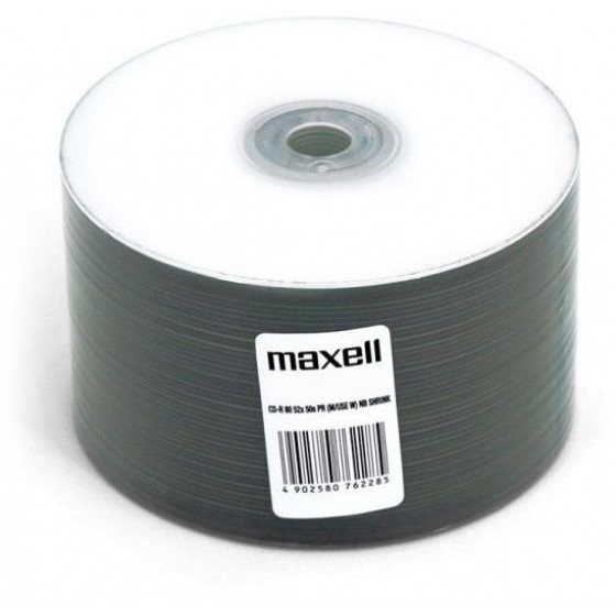 MAXELL CD-R 80MIN 52X SPEED 700MB PRINTABLE 50��� SHRINK PACK - (624043)