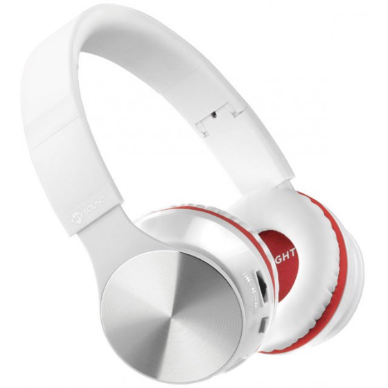 MELICONI MYSOUND SPEAK AIR WHITE/RED BT ON-EAR STEREO HEADPHONE - (497459)