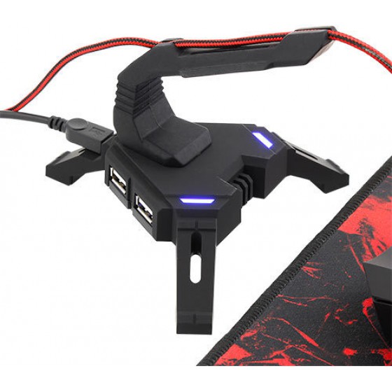 WHITE SHARK GAMING MOUSEHOLDER AND USB HUB SCORPION - (X-200)