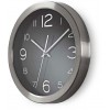 NEDIS CIRCULAR WALL CLOCK 30CM DIAMETER BLACK & STAINLESS STEEL - (CLWA010MT30BK)