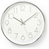 NEDIS CIRCULAR WALL CLOCK 30CM DIAMETER WHITE & SILVER - (CLWA015PC30SR)
