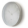 NEDIS CIRCULAR WALL CLOCK 30CM DIAMETER WHITE & SILVER - (CLWA015PC30SR)